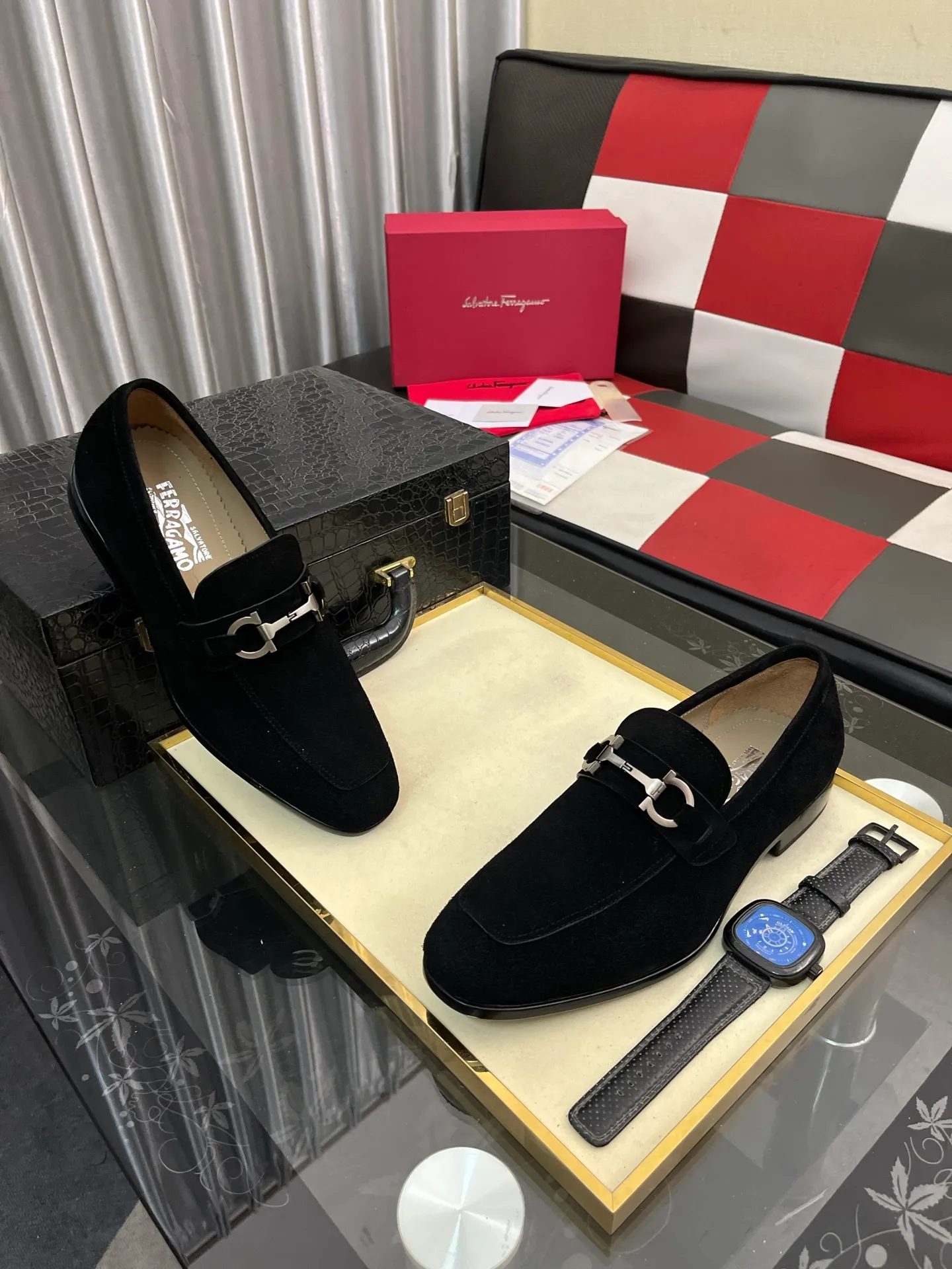 Men's shoes 💰600⌚️⌚️[Salvatore Ferragamo] Ferragamo business leather shoes, 1:1 top purchasing quality, imported selected original calfskin for the uppers, imported original soft water-dyed cowhide for the inner feet, imported original customized Italian handmade lightweight foam outsole, size: 39-44 5️⃣ options available